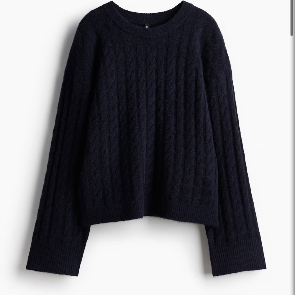 H&M Dark Blue Cable Knit Sweater